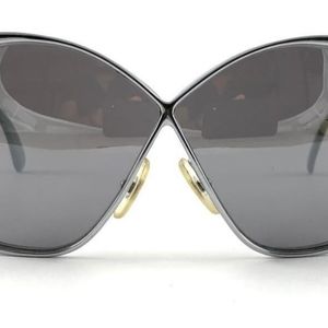 Vintage Christian Dior 2056 75 Butterfly Silver & Green Sunglasses